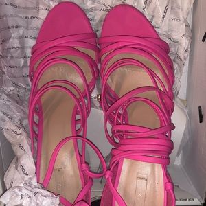 Aldo Debus Strappy Hot Pink High Heel